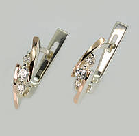 Срібні сережки із золотими пластинами