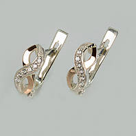 Срібні сережки із золотими пластинами