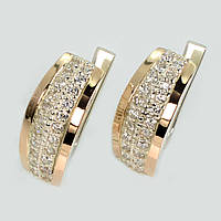 Срібні сережки із золотими пластинами