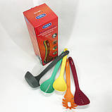 Набір силіконових приладдя на підставці Magio, Подарунковий набір кухонного начиння IL-72, фото 6