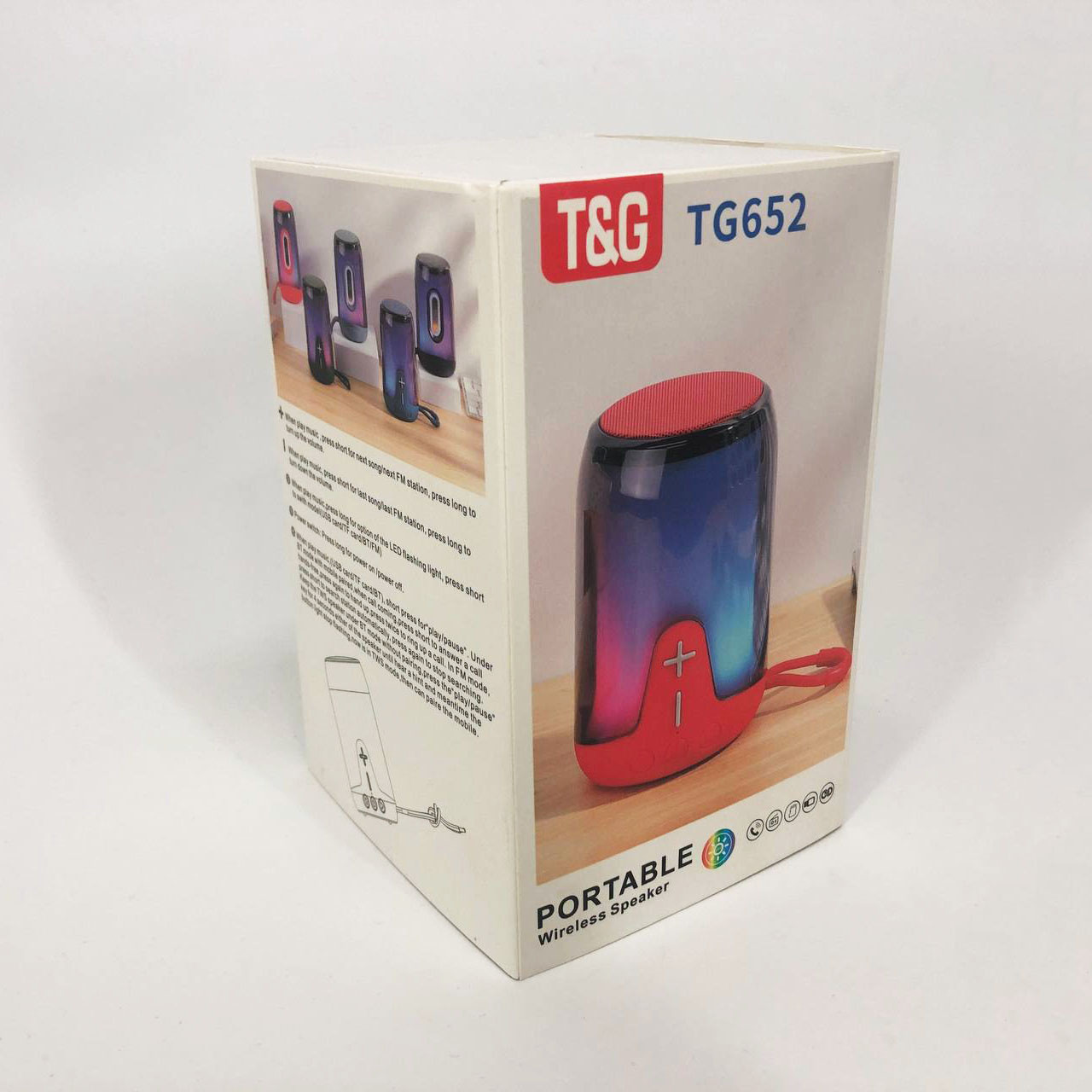 Акустичні колонки з блютузом TG652, Колонка на акумуляторі маленька, Колонка з rgb світломузикою HZ-81, фото 1