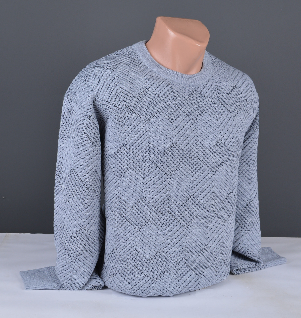 Чоловічий светр великого розміру | чоловічий джемпер сіро-блакитний Туреччина 7268 Б, фото 1