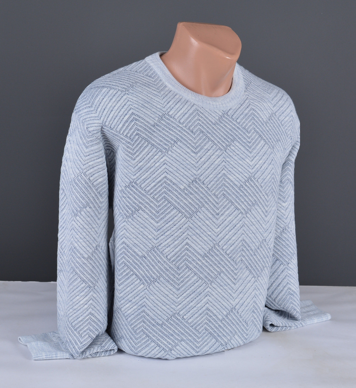 Чоловічий светр великого розміру | чоловічий джемпер сіро-блакитний Туреччина 7271 Б, фото 1