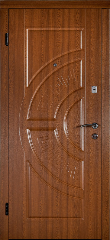 Двері вхідні Наші Двері МЕГА ПВХ Б-18 Дуб золотий 860х2040 мм