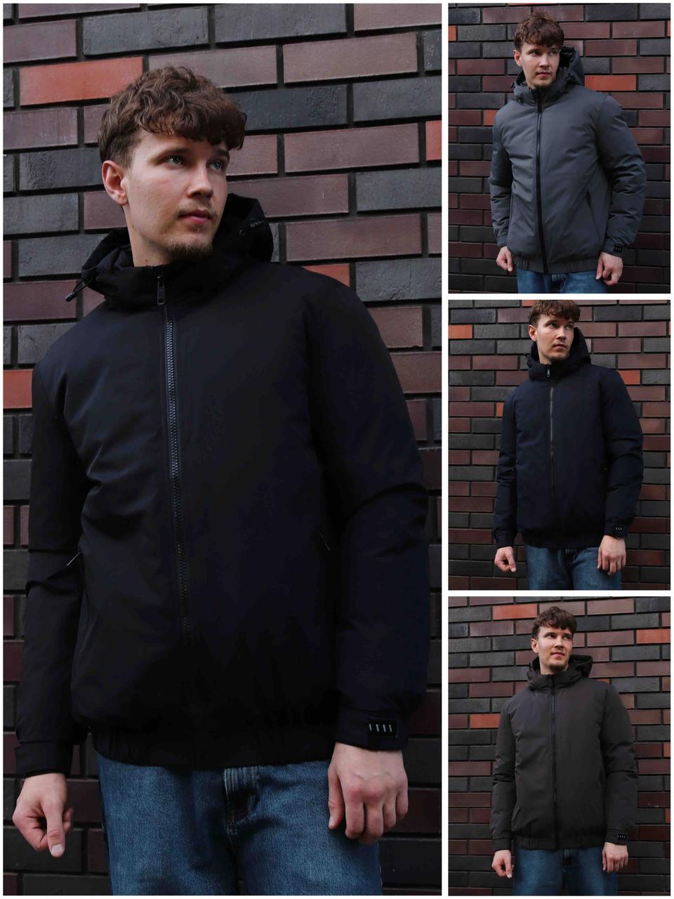 Стильна подовжена зимова куртка в чорному кольорі у великих розмірах, фото 1