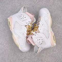 Eur36.5 жіночі кожані кросівки Nike Air Jordan 6 Retro Gold Hoops