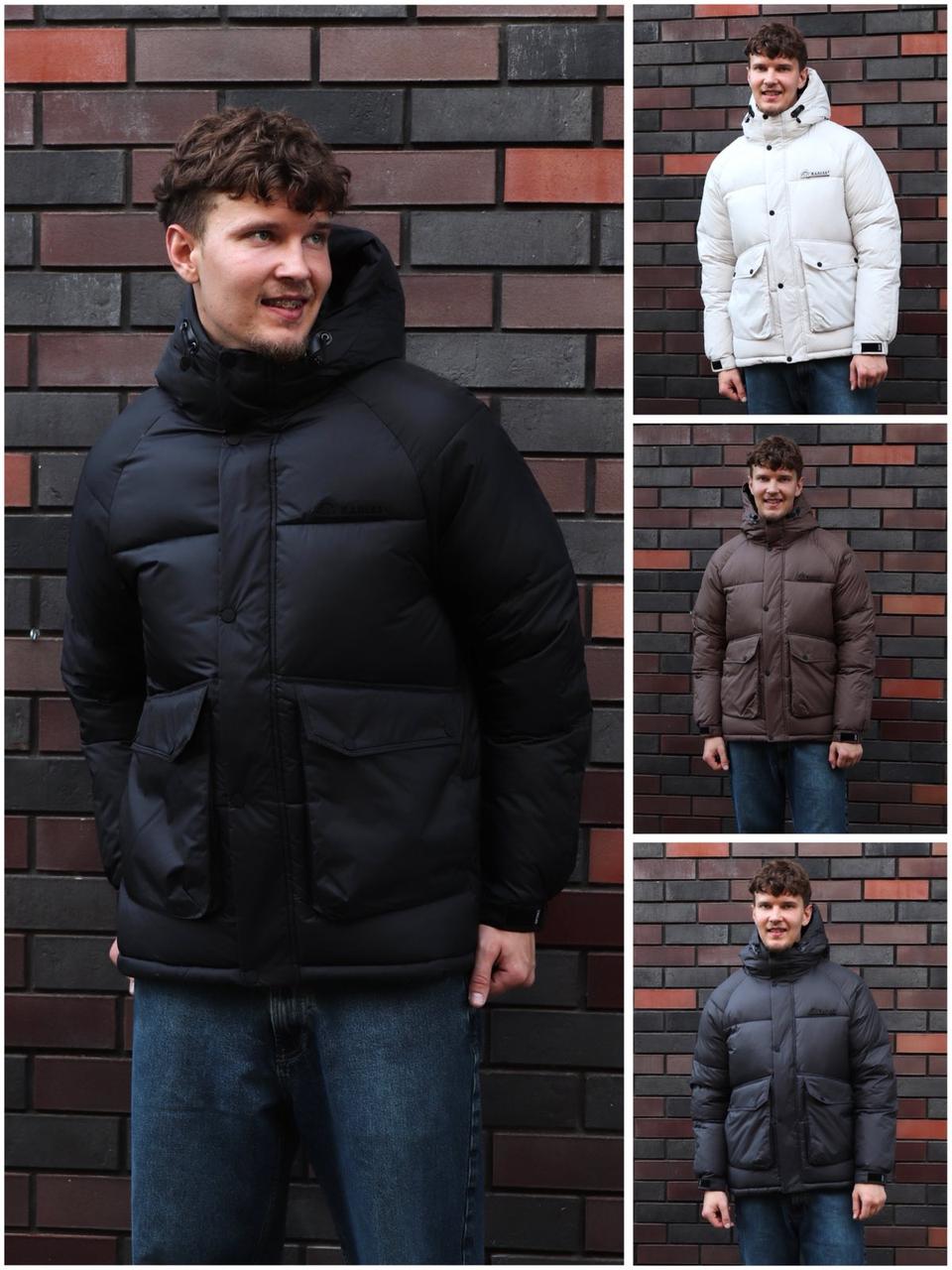 Стильна подовжена зимова куртка в чорному кольорі, фото 1