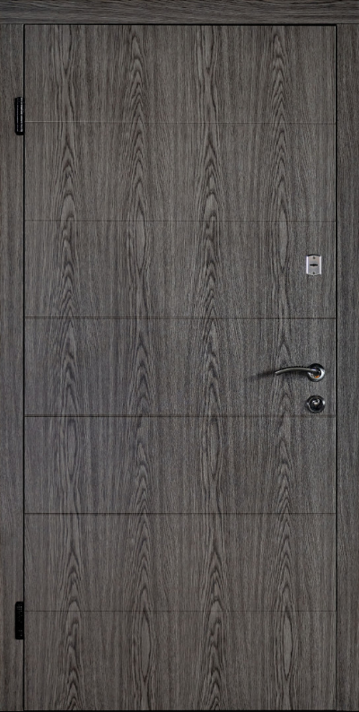 Двері вхідні Наші Двері МЕГА ПВХ Б-308 Дуб англійський 860х2040 мм