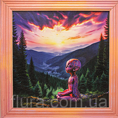 Картина для дому на стіну авторська флуоресцентна 20×20 см / Картини на полотні для інтер'єру, фото 1