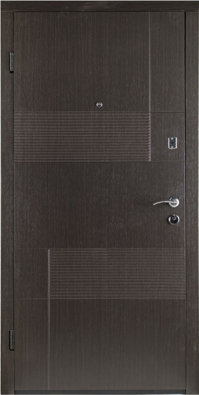 Двері вхідні Наші Двері МЕГА ПВХ Ескада 1 Венге горизонт темний 860х2040 мм