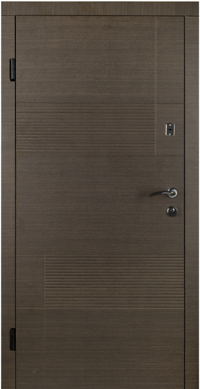 Двері вхідні Наші Двері МЕГА ПВХ  Ескада - 1 Венге горизонт сірий 860х1900 мм