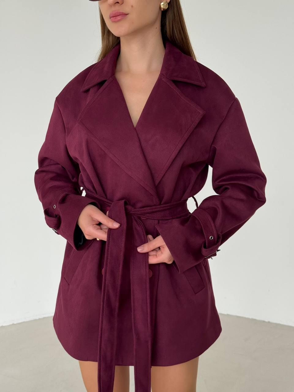 Піджак із замшу на підкладці Модель: 1554-1562 Колір: марсал, шоколад, чорний, фото 1