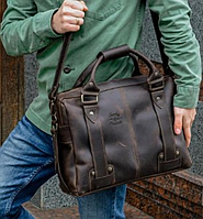 Чоловіча шкіряна сумка коричнева 38см*28см,сумка чоловіча для документів,сумка для ноутбука 13.5