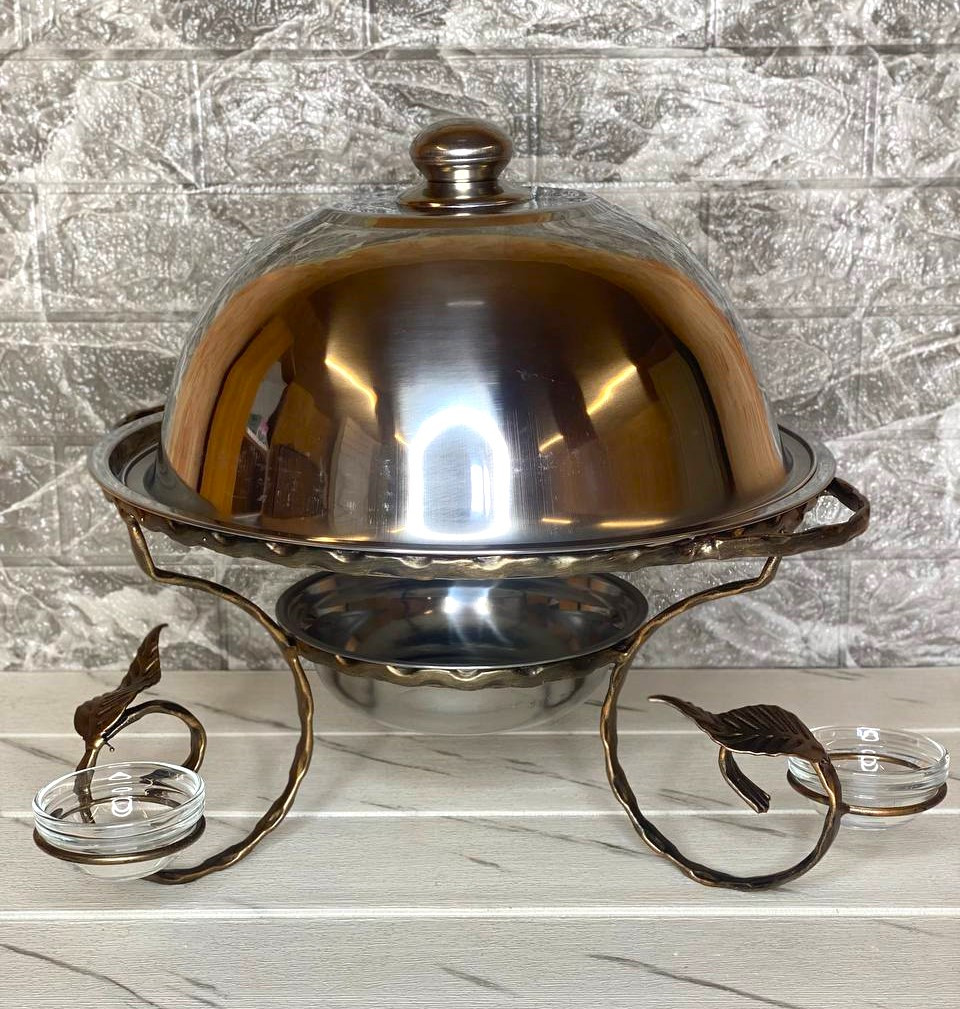 Садж Люкс золото для шашлику 36 см із соусницями, фото 1