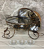 Садж Люкс золото для шашлику 36 см із соусницями, фото 3