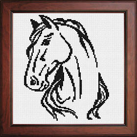 Набір для вишивання хрестом "Кінь" 20*20см