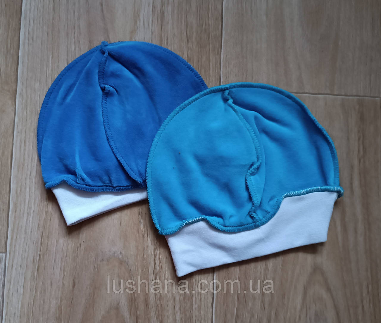 Дитячі велюрові шапочки берети для хлопчика, 2 шт., р.26 / 6-12 місяців / 74-80, фото 1