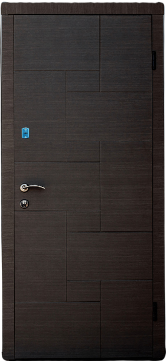 Двері вхідні Наші Двері ПОРТА ПВХ Ескада 26 Венге горизонт сірий 860х2050 мм