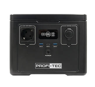 Портативна зарядна станція PROFI-TEC PPS600 LiFePO₄ (600 Вт, батарея 512 Вт⋅год)