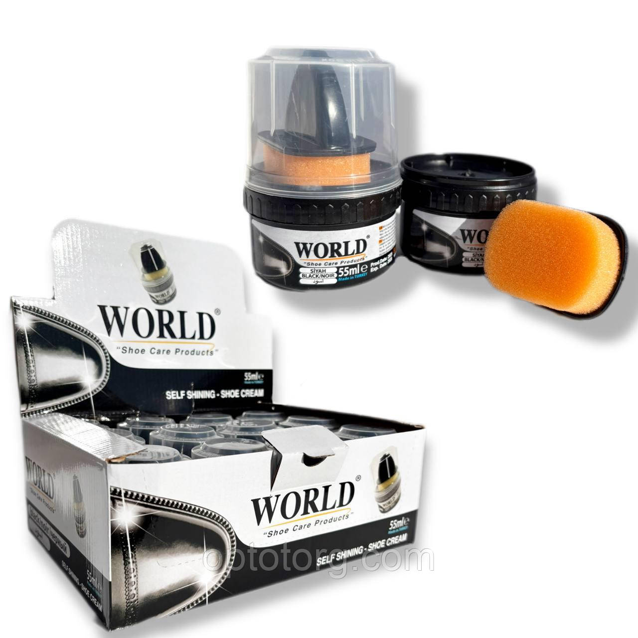 Крем для взуття World чорний 55 мл, фото 1