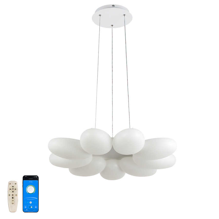 Люстра LED підвісна для спальні Levistella 104W до 20 м² колір Білий LVS5432, фото 1