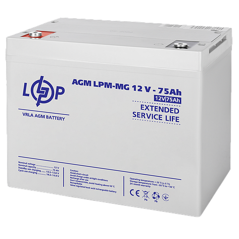 Акумулятор мультигелевий LPM-MG 12V - 75 Ah, фото 1