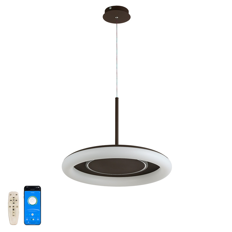 Люстра світлодіодна підвісна Levistella 70W до 16 м² колір Чорний LVS5452, фото 1