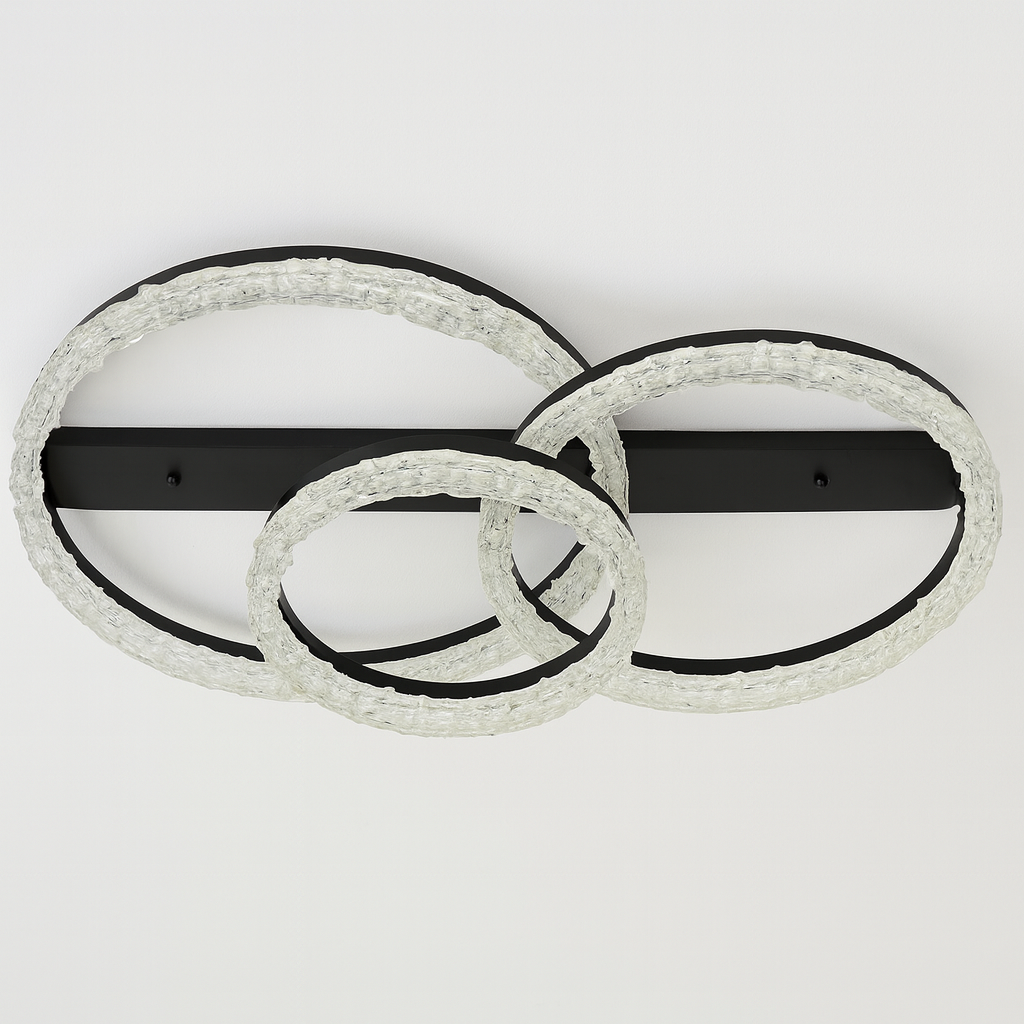 Світлодіодна люстра з колами Linisoln 100W до 20 м² колір 78203-30*40*50 BK, фото 1