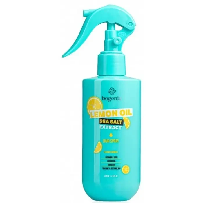 Сольовий спрей для волосся Bogenia Lemon Oil Sea Salt Extract Hair Spray, 220 мл, фото 1