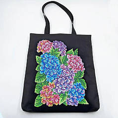 Набір для вишивки бісером Шопер "Квіти гортензії", 38х42 см