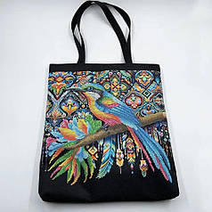 Набір для вишивки бісером Шопер "Пташка на гілці_619", 38х42 см