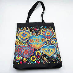 Набір для вишивки бісером Шопер "Сердечка_618", 38х42 см