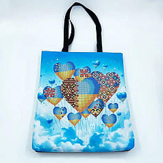 Набір для вишивки бісером Шопер "Повітряні кулі-сердечка_622", 38х42 см