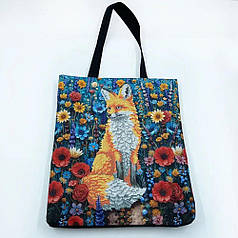 Набір для вишивки бісером Шопер "Лисиця в квітах_624", 38х42 см