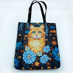 Набір для вишивки бісером Шопер "Кіт у квітах_623", 38х42 см