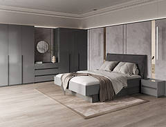 Модульна спальня Teo Мат Антрацит Мат Графіт 33 034 грн.
