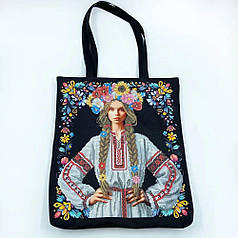 Набір для вишивки бісером Шопер "Українка у віночку_626", 38х42 см