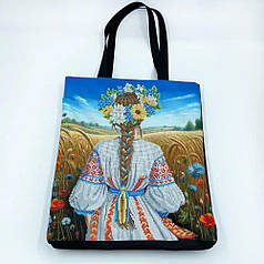 Набір для вишивки бісером Шопер "Україночка в полі_625", 38х42 см