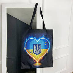 Набір для вишивки бісером Шопер "Серце з тризубом_617", 38х42 см