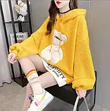 Худі плюшеве толстовка жіноча оверсайз, фото 2