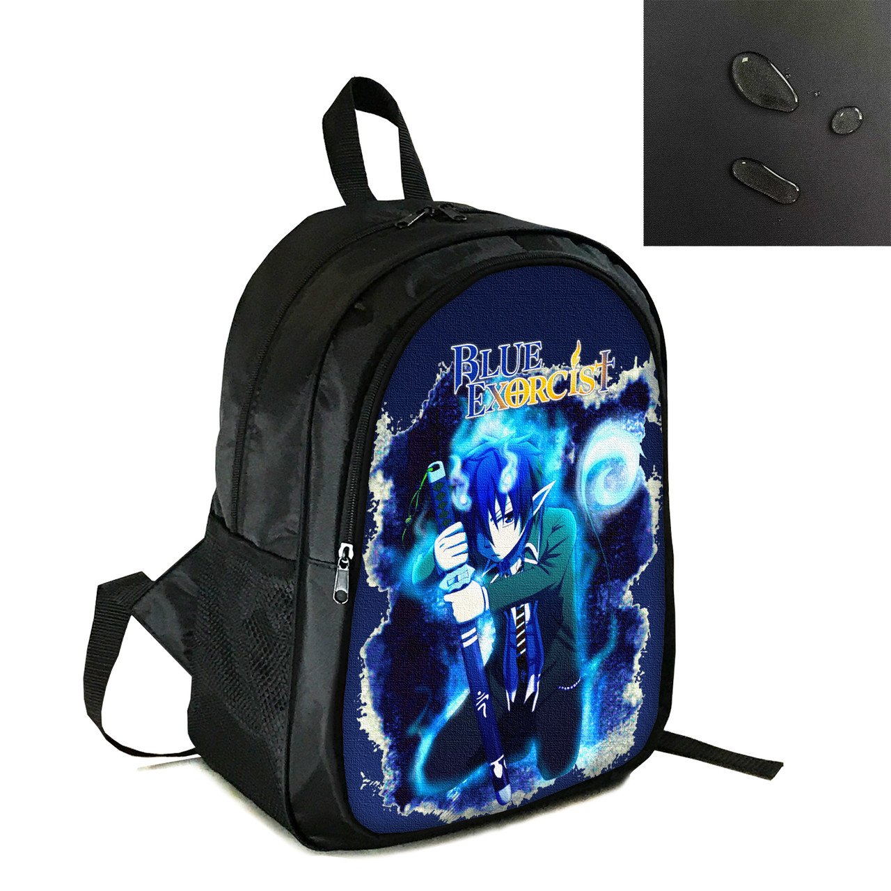 Рюкзак міський/шкільний 38×28 см з принтом Аніме Синій Екзорцист два відділення, дитячий, підлітковий, чоловічий, жіночий (4098), фото 1
