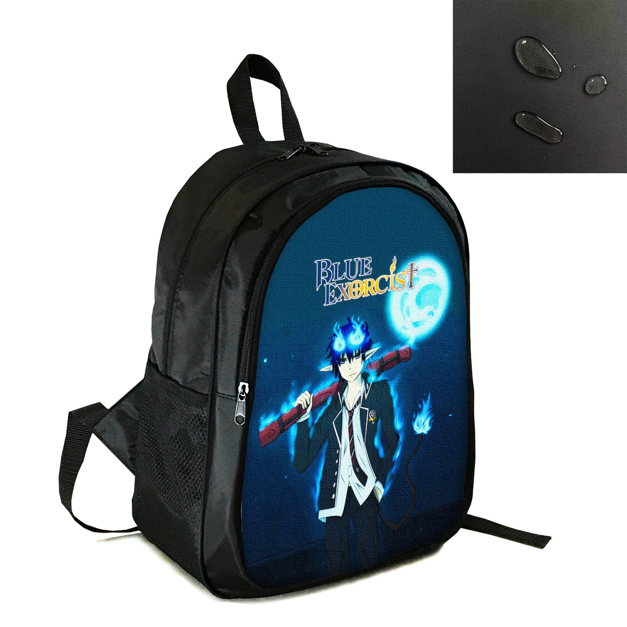 Рюкзак міський/шкільний 38×28 см з принтом Аніме Синій Екзорцист два відділення, дитячий, підлітковий, чоловічий, жіночий (4100), фото 1