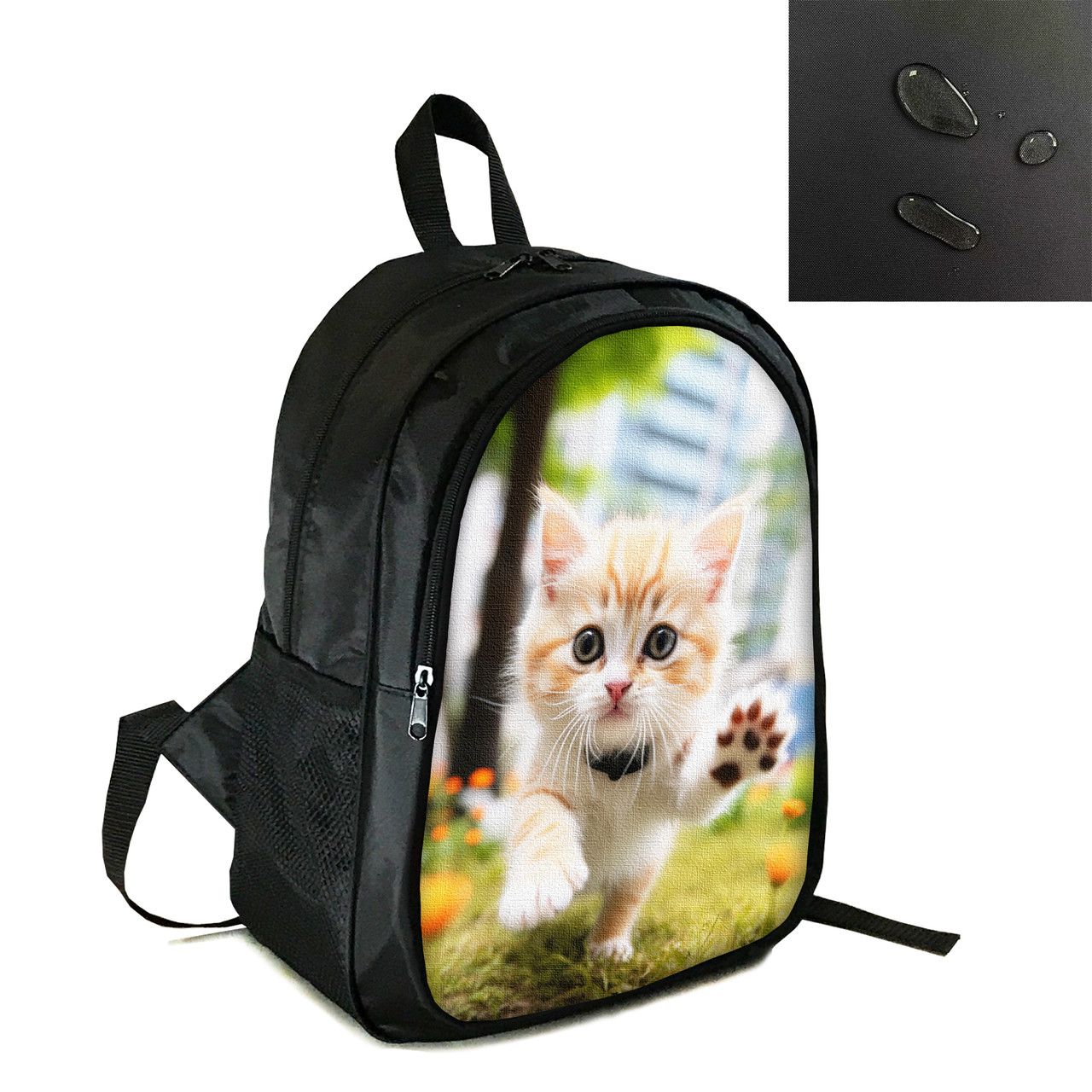 Рюкзак міський/шкільний 38×28см з принтом з котом/кошеням дитячий, підлітковий, спортивний (4142), фото 1