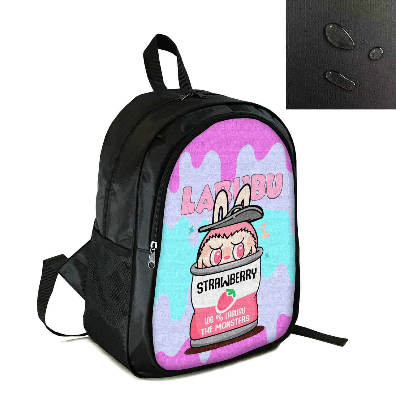 Рюкзак міський/шкільний 38×28см з принтом Лабубу/Labubu дитячий, підлітковий, спортивний (4147), фото 1