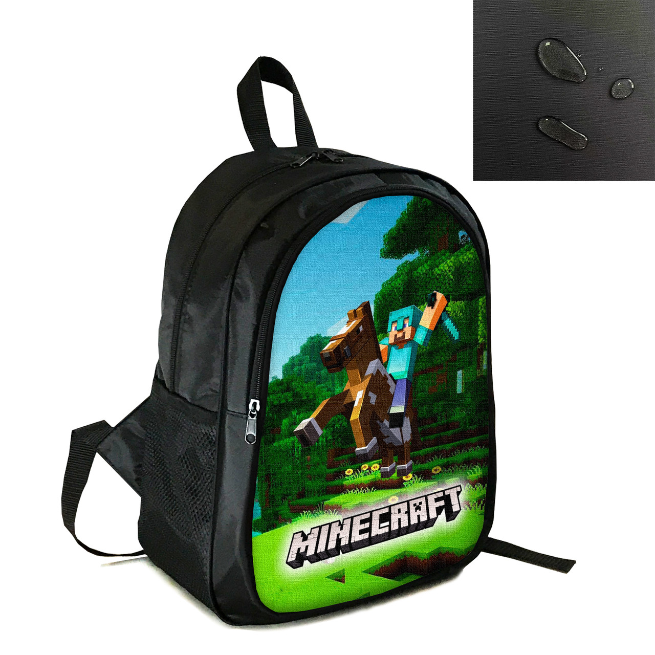 Рюкзак міський/шкільний 38×28см з принтом Minecraft Кріпер дитячий, підлітковий, спортивний (4158), фото 1