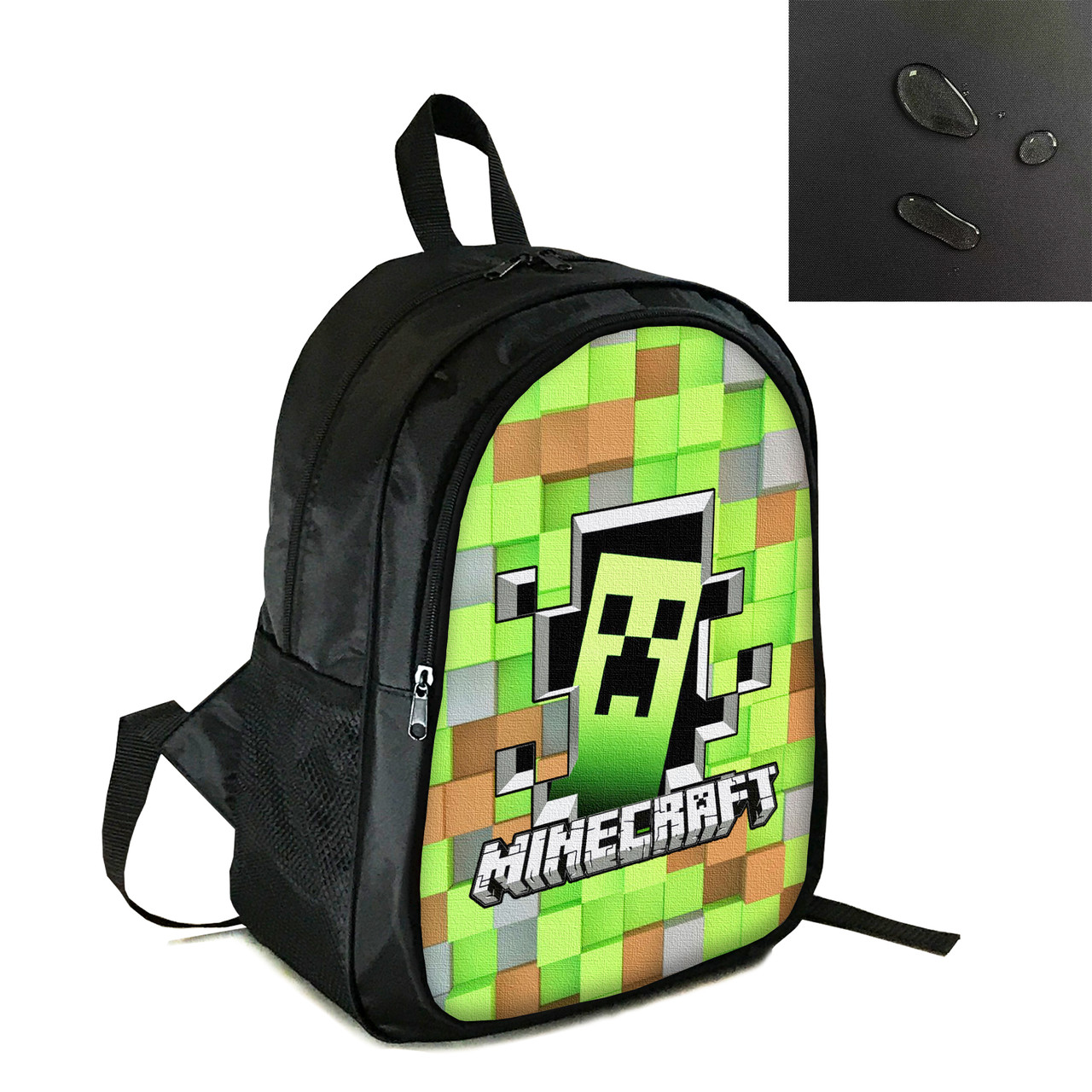Рюкзак міський/шкільний 38×28см з принтом Minecraft Кріпер дитячий, підлітковий, спортивний (4160), фото 1