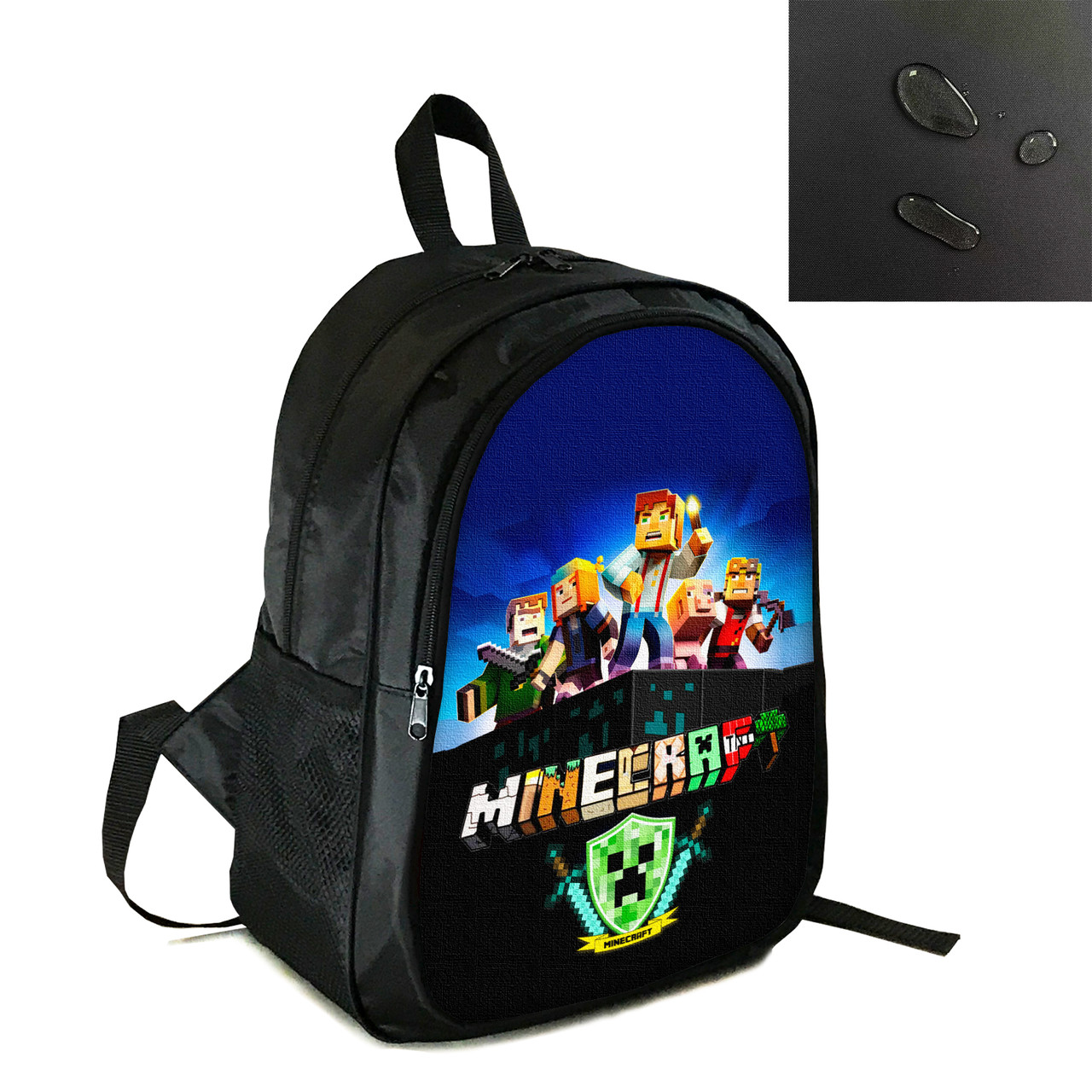 Рюкзак міський/шкільний 38×28см з принтом Minecraft Кріпер дитячий, підлітковий, спортивний (4162), фото 1