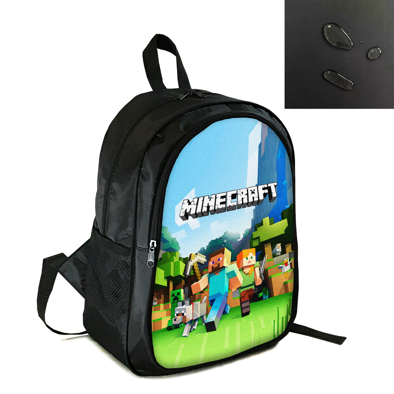 Рюкзак міський/шкільний 38×28см з принтом Minecraft Кріпер дитячий, підлітковий, спортивний (4164), фото 1