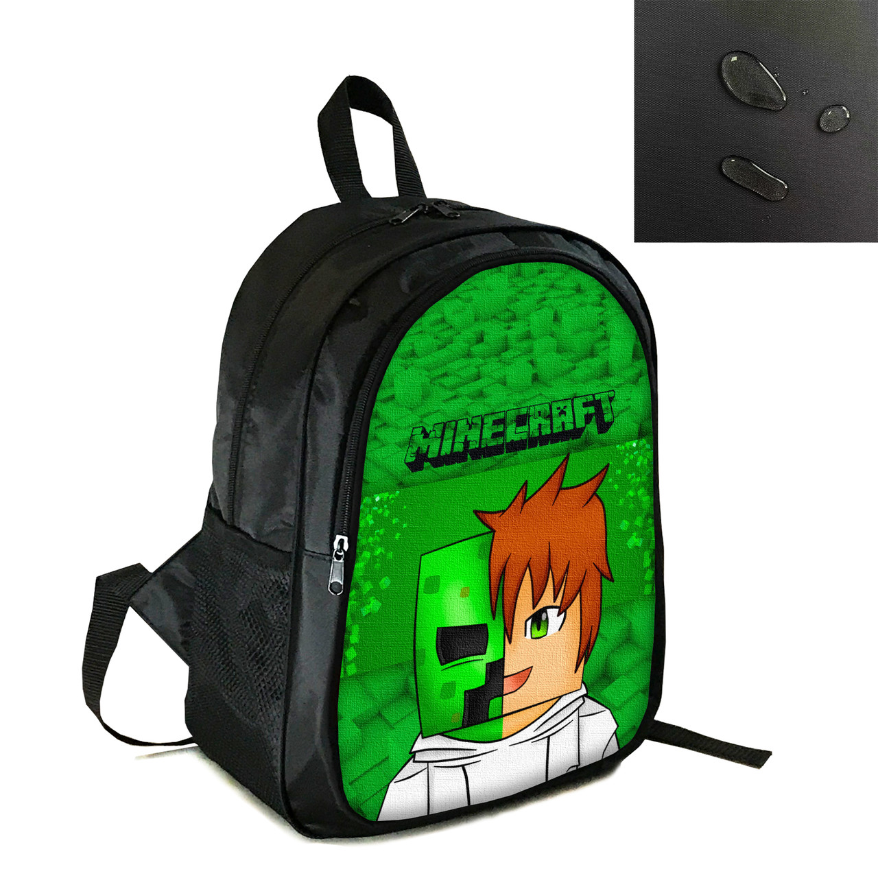 Рюкзак міський/шкільний 38×28см з принтом Minecraft Кріпер дитячий, підлітковий, спортивний (4165), фото 1