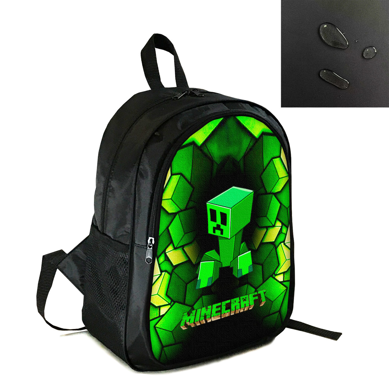 Рюкзак міський/шкільний 38×28см з принтом Minecraft Кріпер дитячий, підлітковий, спортивний (4167), фото 1